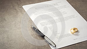 Divorce decree form with ring