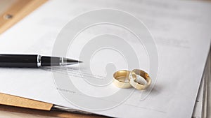 Divorce decree form with ring