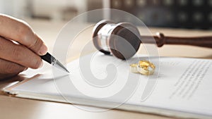 Divorce decree form with ring