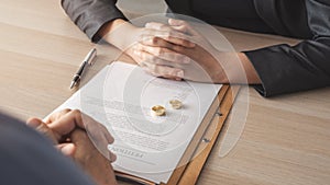 Divorce decree form with ring