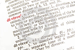 Divorce definition - legal term photo