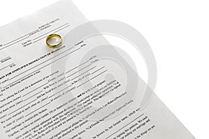 Divorce Form With Single Wedding Ring
