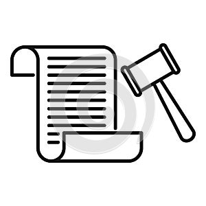 Divorce lawsuit icon, outline style