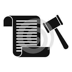 Divorce lawsuit icon, simple style