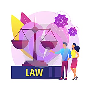 Divorce lawyer service abstract concept vector illustration.