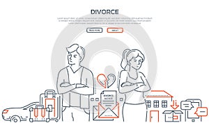 Divorce - line design style banner