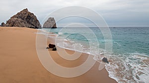 Divorce and Lovers Beach on the Pacific side of Lands End in Cabo San Lucas in Baja California Mexico