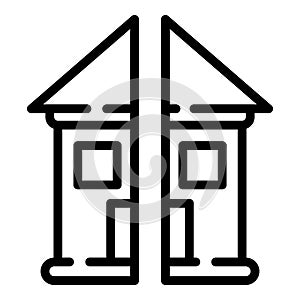 Divorce separate house icon, outline style