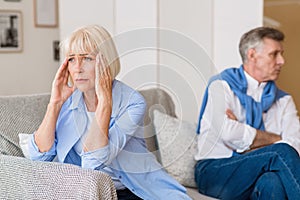 Divorce and separation. Senior couple having problems in relationships