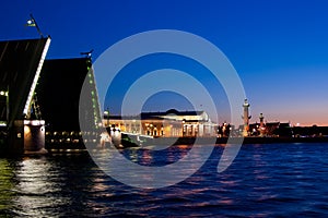 Divorced Palace Bridge during the White Nights , St. Petersburg, Russia. July 3, 2010