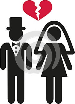 Divorced wedding couple symbol photo