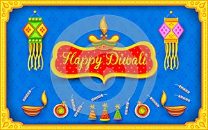 Diwali background with colorful firecracker
