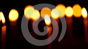 Diwali candles focus to blur footage