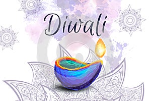 Diwali festival celebration hand drawn vector illustration.