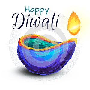 Diwali festival celebration hand drawn vector illustration.