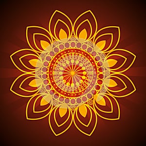 Diwali flower with petals mandalas decoration photo