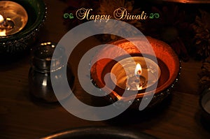 Diwali Holiday/ Diwali Lamp Eight Text