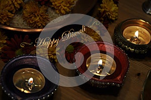 Diwali Holiday/ Diwali Lamp Twenty-Five Text