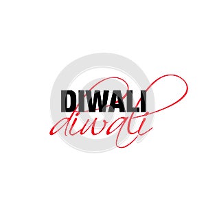 Diwali lettering with two fonts. Diwali calligraphy typography