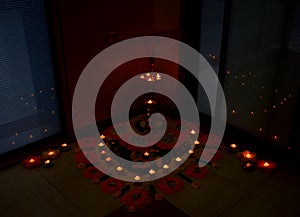 Diwali lighting with diya celebration India