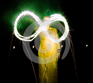 Diwali night long exposure photography with crackers