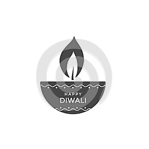 Diwali oil lamp or candle icon design