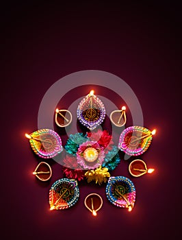 Diwali oil lamp photo