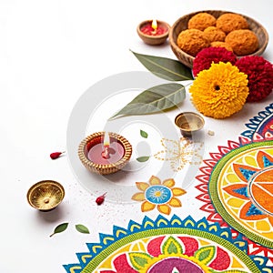 Diwali template isolated on white background photo