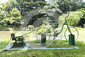 DIY Bicycle water pump 2in1 Exercise and energy saving.
