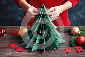 DIY Christmas tree: crafty woman\'s homemade creation