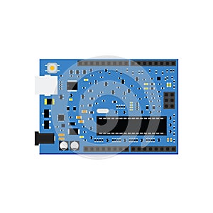 DIY electronic uno board with a microcontroller