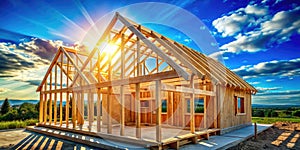 DIY Frame House Construction Building a Stunning PitchedRoof Home from the Ground Up photo