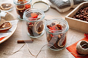 DIY handmade Winter Survival Kit, Gift in Jar. Simple winter and autumn jar gift full of cozy and essential items. Mason