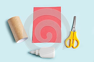 DIY and kids creativity. Step by step instruction: how to make octopus from toilet roll tube. Step1 preparation tools: scissors,