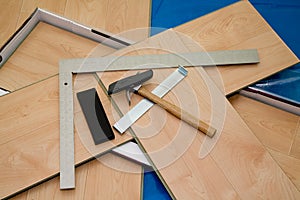 DIY project: laminate floor and tools used