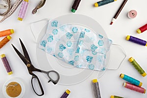 DIY projects handmade crafts face masks made out of cotton fabric photo