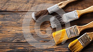 Diy repair tools. brushes and rollers for home improvement and renovation projects