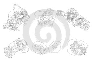 DIY topographic map contour. Topography map elevation. Contour vector template.