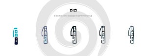 Dizi icon in different style vector illustration. two colored and black dizi vector icons designed in filled, outline, line and photo