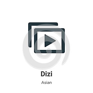 Dizi vector icon on white background. Flat vector dizi icon symbol sign from modern asian collection for mobile concept and web photo