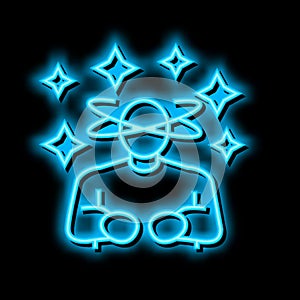 dizziness or lightheadedness neon glow icon illustration