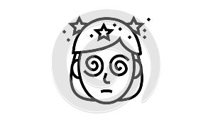 dizziness patient line icon animation