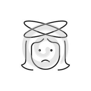 Dizziness symptom line outline icon