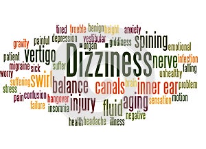 Dizziness word cloud concept 3