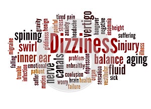 Dizziness word cloud concept