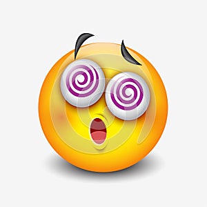 Dizzy face emoticon, emoji - vector illustration