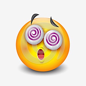 Dizzy face emoticon, emoji - vector illustration photo