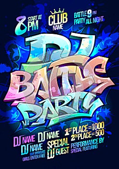 Dj battle party poster design concept