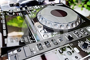 DJ CD player and mixer