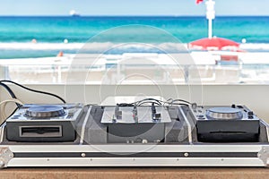 Dj console on the beach